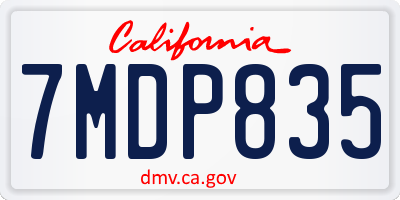 CA license plate 7MDP835