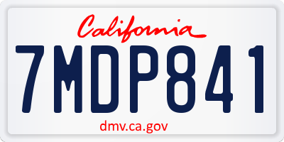 CA license plate 7MDP841