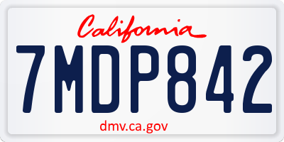 CA license plate 7MDP842
