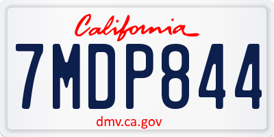 CA license plate 7MDP844