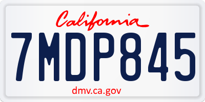 CA license plate 7MDP845