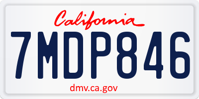 CA license plate 7MDP846