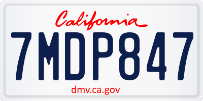CA license plate 7MDP847