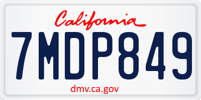 CA license plate 7MDP849