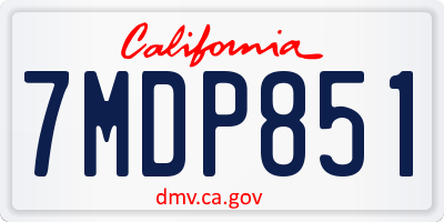 CA license plate 7MDP851