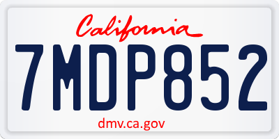CA license plate 7MDP852