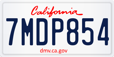 CA license plate 7MDP854