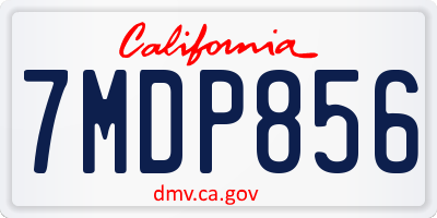 CA license plate 7MDP856