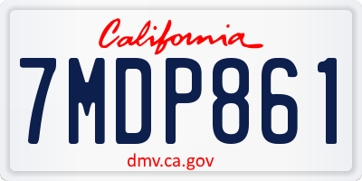 CA license plate 7MDP861