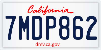 CA license plate 7MDP862