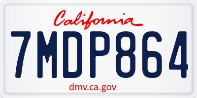 CA license plate 7MDP864