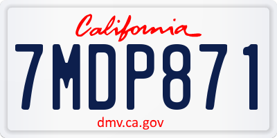 CA license plate 7MDP871