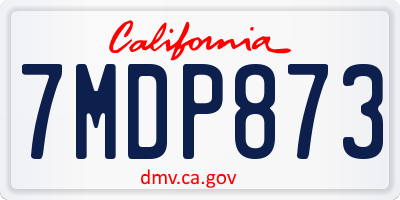 CA license plate 7MDP873