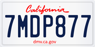 CA license plate 7MDP877