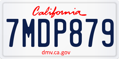 CA license plate 7MDP879