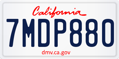 CA license plate 7MDP880