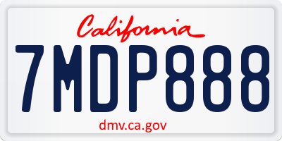 CA license plate 7MDP888