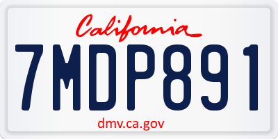 CA license plate 7MDP891