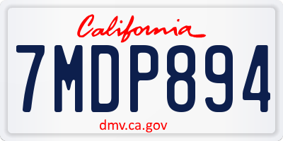 CA license plate 7MDP894