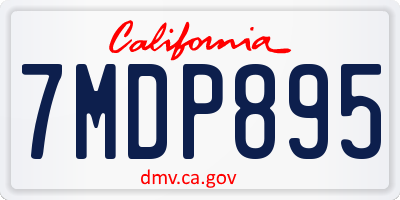 CA license plate 7MDP895