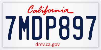 CA license plate 7MDP897