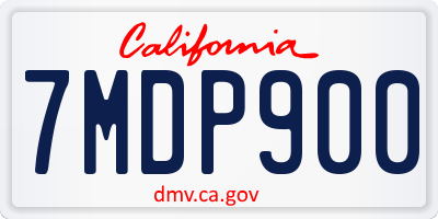CA license plate 7MDP900