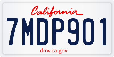 CA license plate 7MDP901