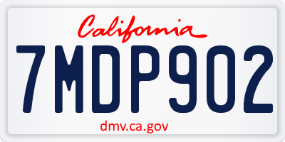 CA license plate 7MDP902