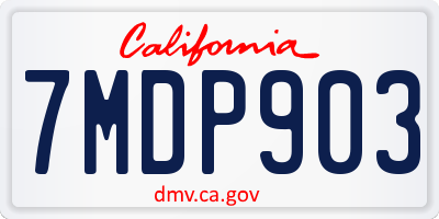 CA license plate 7MDP903