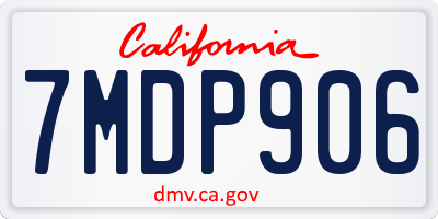 CA license plate 7MDP906