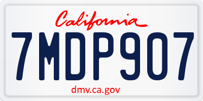 CA license plate 7MDP907