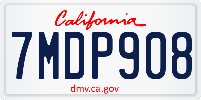 CA license plate 7MDP908