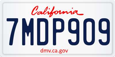 CA license plate 7MDP909