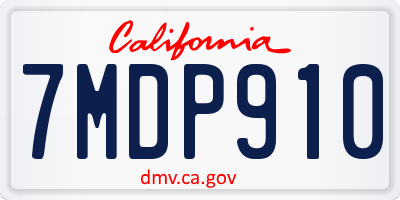 CA license plate 7MDP910