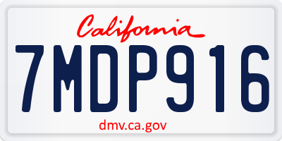 CA license plate 7MDP916