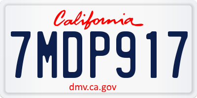 CA license plate 7MDP917