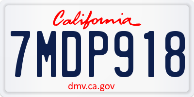 CA license plate 7MDP918