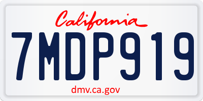 CA license plate 7MDP919