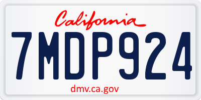 CA license plate 7MDP924