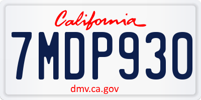 CA license plate 7MDP930