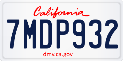 CA license plate 7MDP932