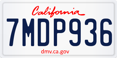 CA license plate 7MDP936
