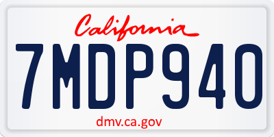 CA license plate 7MDP940