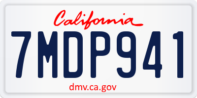 CA license plate 7MDP941