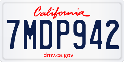 CA license plate 7MDP942