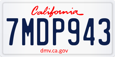 CA license plate 7MDP943