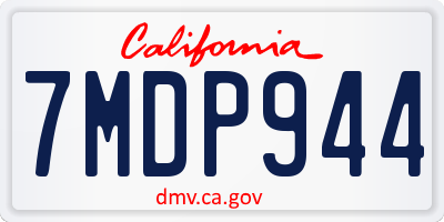 CA license plate 7MDP944