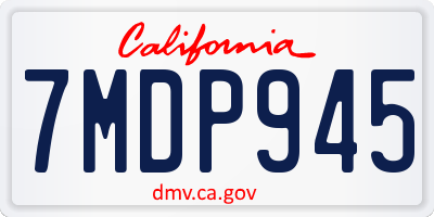 CA license plate 7MDP945