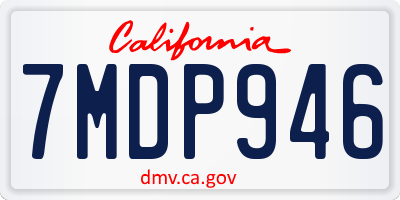 CA license plate 7MDP946