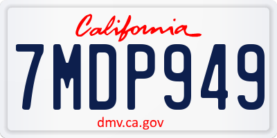 CA license plate 7MDP949